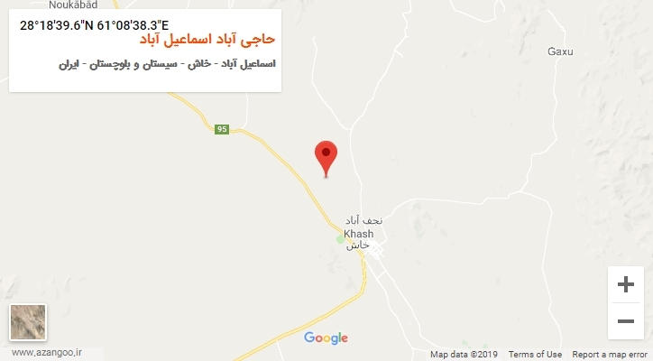 روستای حاجی آباد اسماعیل آباد بر روی نقشه