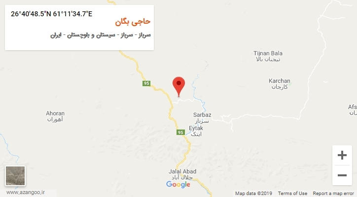 روستای حاجی بگان بر روی نقشه