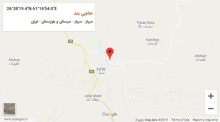 روستای حاجی بند بر روی نقشه