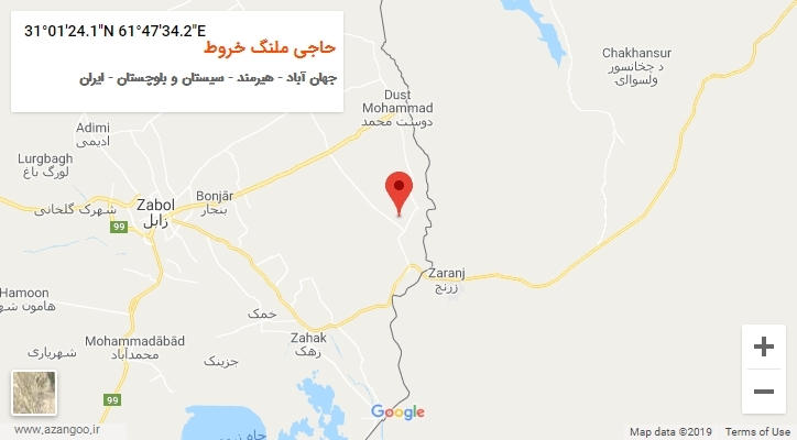 روستای حاجی ملنگ خروط بر روی نقشه