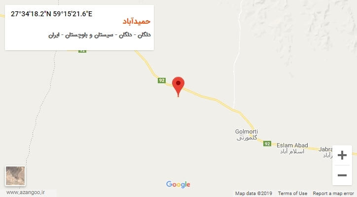 روستای حمیدآباد بر روی نقشه