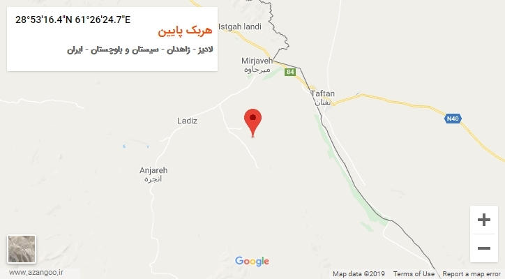 روستای هربک پایین بر روی نقشه