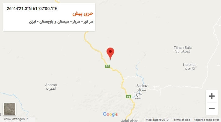 روستای حری پیش بر روی نقشه