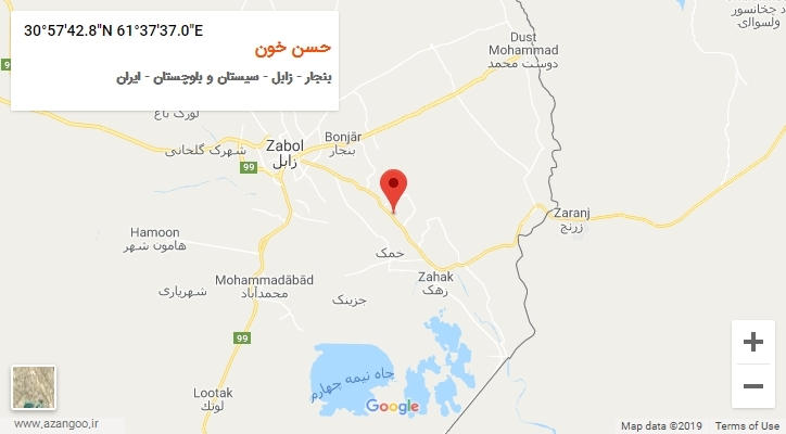 روستای حسن خون بر روی نقشه