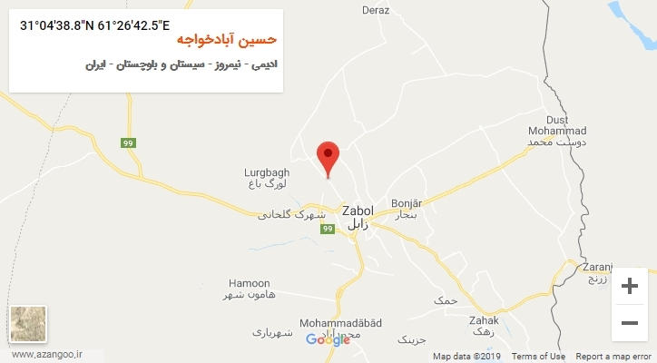 روستای حسین آبادخواجه بر روی نقشه