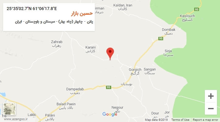 روستای حسین بازار بر روی نقشه