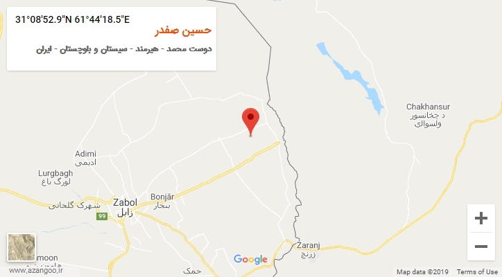 روستای حسین صفدر بر روی نقشه