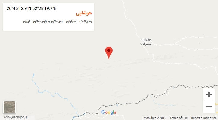 روستای هوشاپی بر روی نقشه