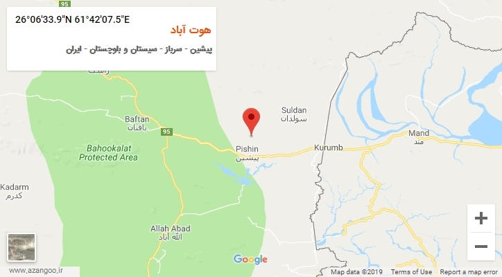 روستای هوت آباد بر روی نقشه