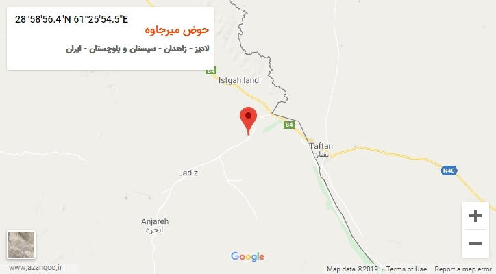 روستای حوض میرجاوه بر روی نقشه