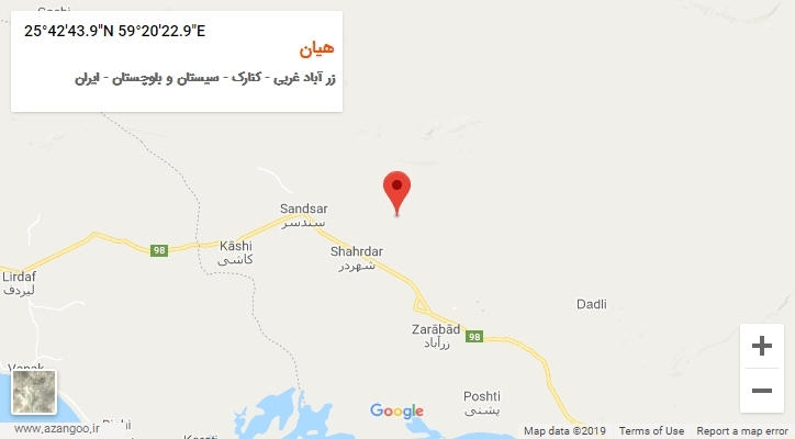 روستای هیان بر روی نقشه