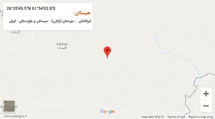 روستای هیسکان بر روی نقشه