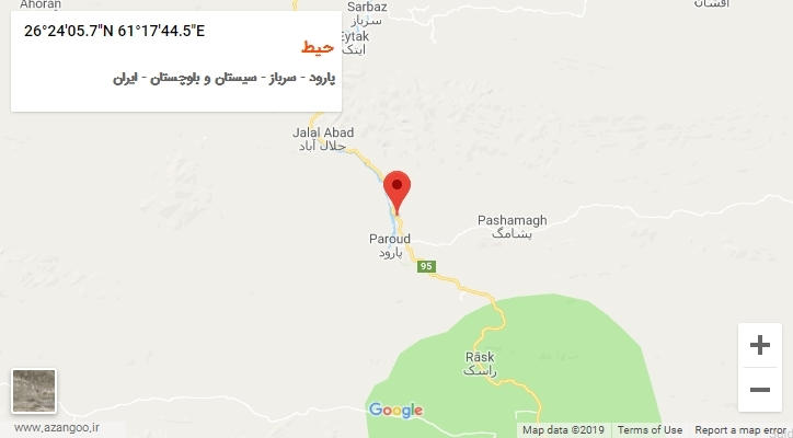 روستای حیط بر روی نقشه