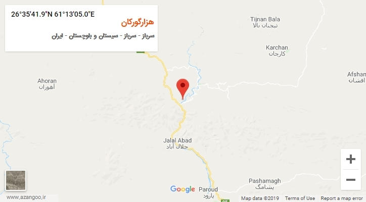 روستای هزارگورکان بر روی نقشه
