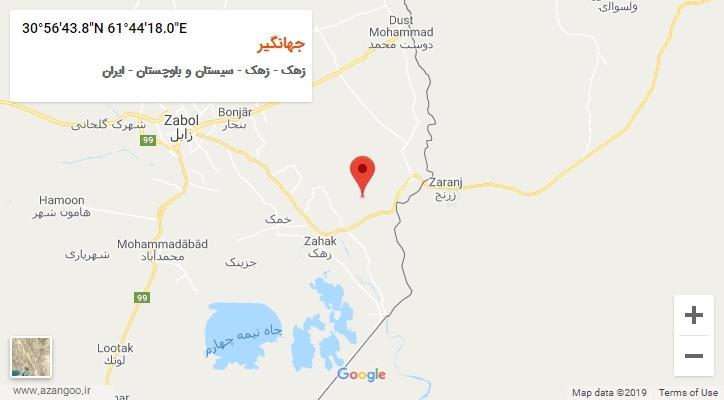 روستای جهانگیر بر روی نقشه