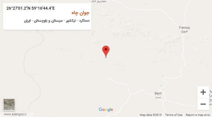 روستای جوان چاه بر روی نقشه