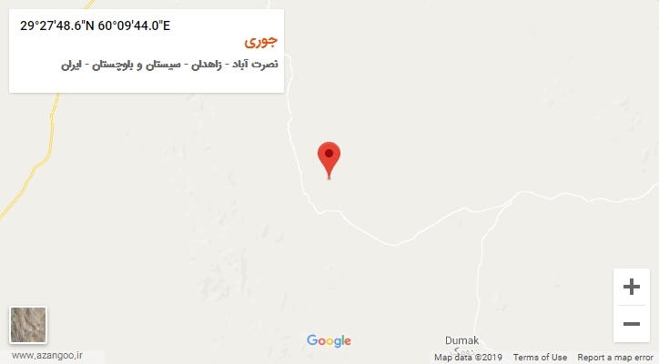 روستای جوری بر روی نقشه
