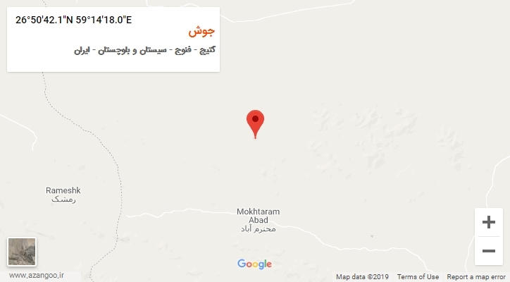 روستای جوش بر روی نقشه