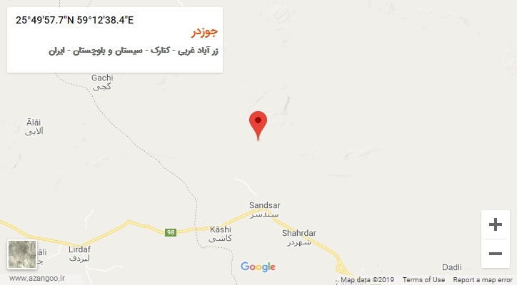 روستای جوزدر بر روی نقشه