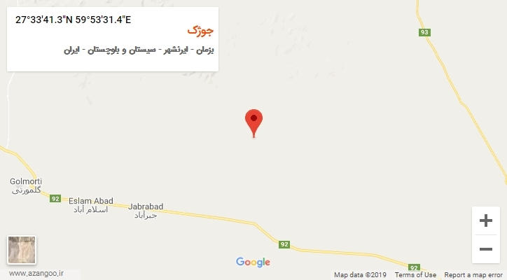 روستای جوژک بر روی نقشه