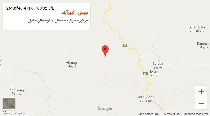 روستای جیش  کبیرآباد بر روی نقشه