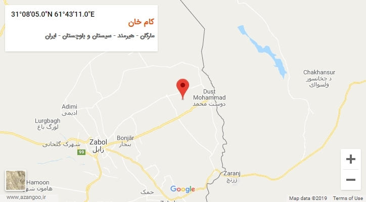 روستای کام خان بر روی نقشه
