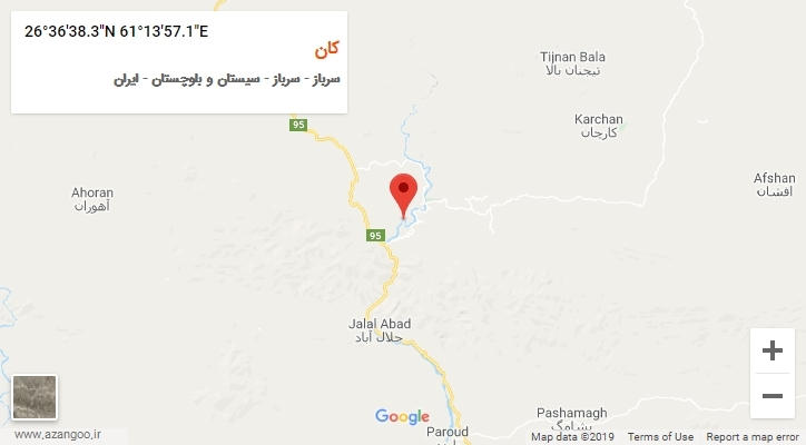 روستای کان بر روی نقشه