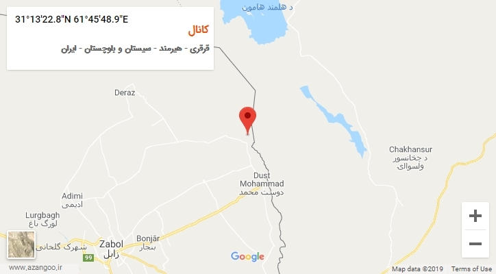 روستای کانال بر روی نقشه