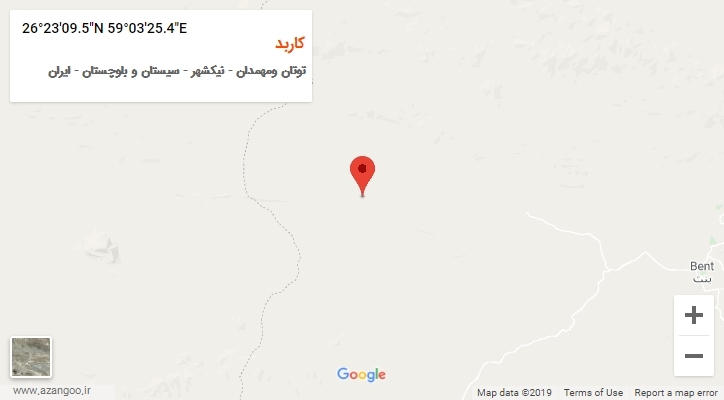 روستای کاربد بر روی نقشه