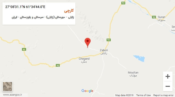 روستای کارچی بر روی نقشه