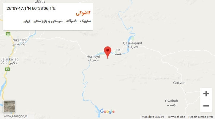 روستای کاشوکی بر روی نقشه