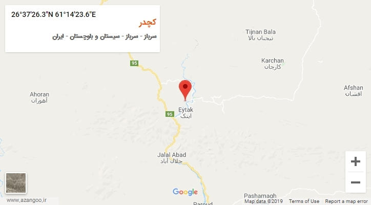 روستای کچدر بر روی نقشه