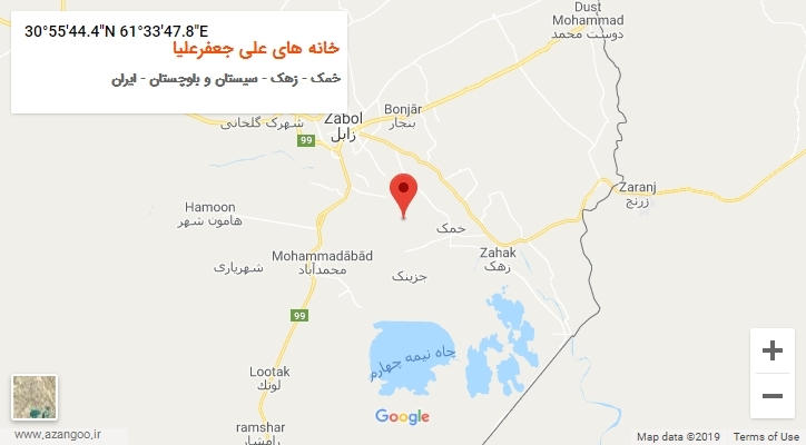 روستای خانه های علی جعفرعلیا بر روی نقشه