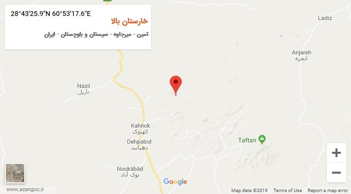 روستای خارستان بالا بر روی نقشه