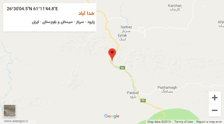 روستای خدا آباد بر روی نقشه