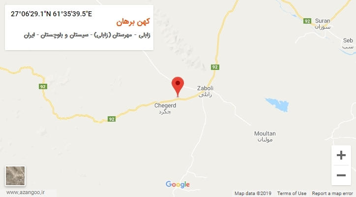 روستای کهن برهان بر روی نقشه