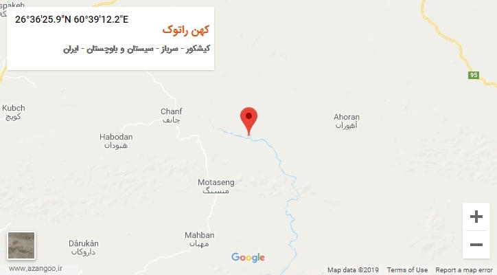 روستای کهن راتوک بر روی نقشه