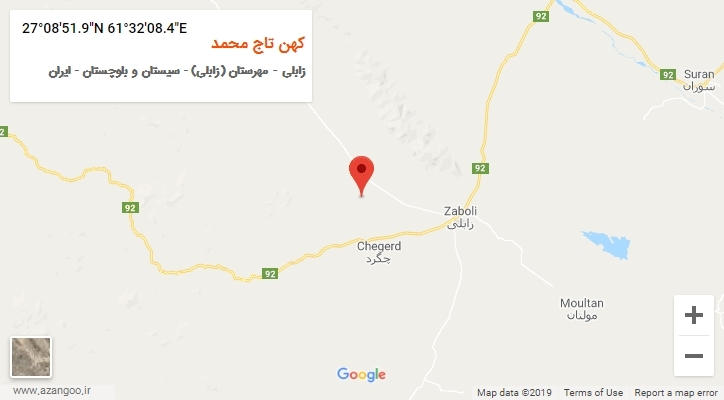 روستای کهن تاج محمد بر روی نقشه