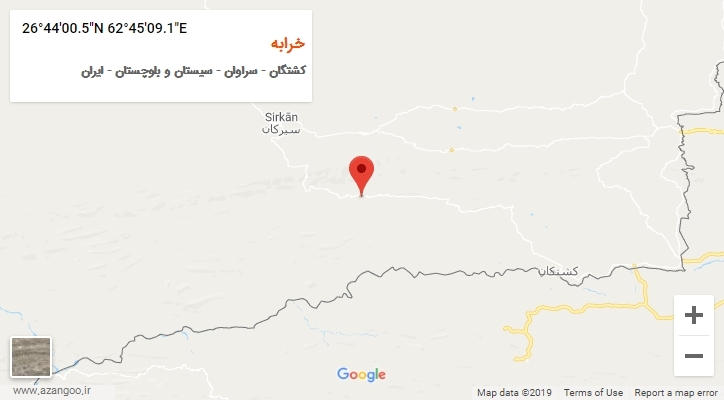 روستای خرابه بر روی نقشه