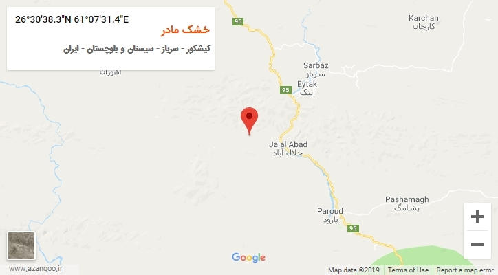روستای خشک مادر بر روی نقشه