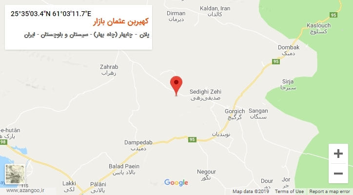 روستای کهیربن عثمان بازار بر روی نقشه
