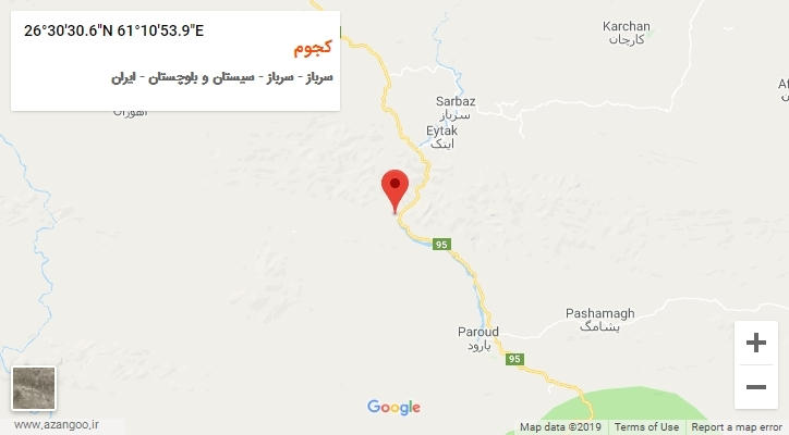 روستای کجوم بر روی نقشه