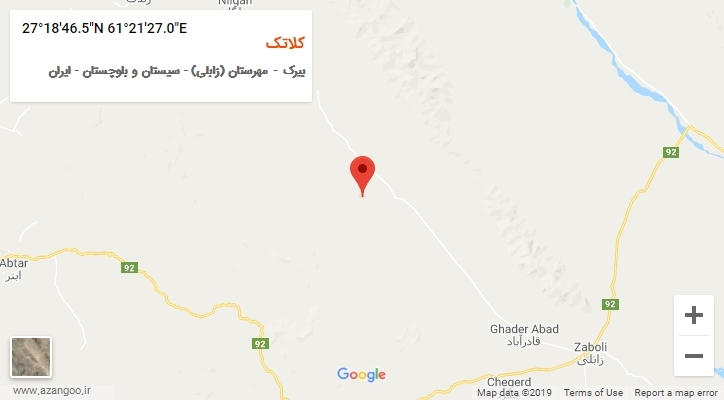 روستای کلاتک بر روی نقشه