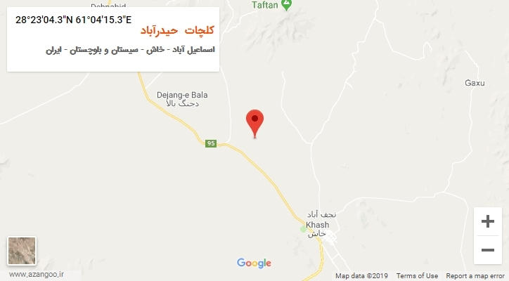 روستای کلچات  حیدرآباد بر روی نقشه