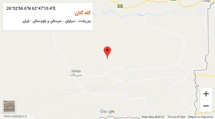 روستای کله گتان بر روی نقشه