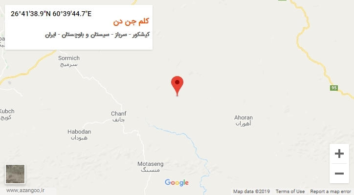 روستای کلم جن دن بر روی نقشه