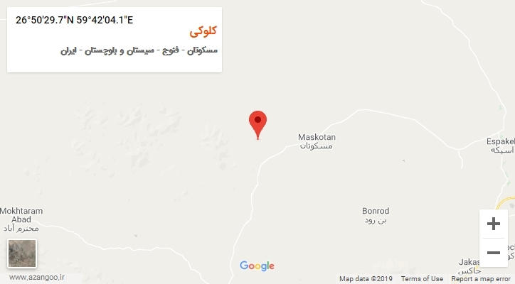 روستای کلوکی بر روی نقشه