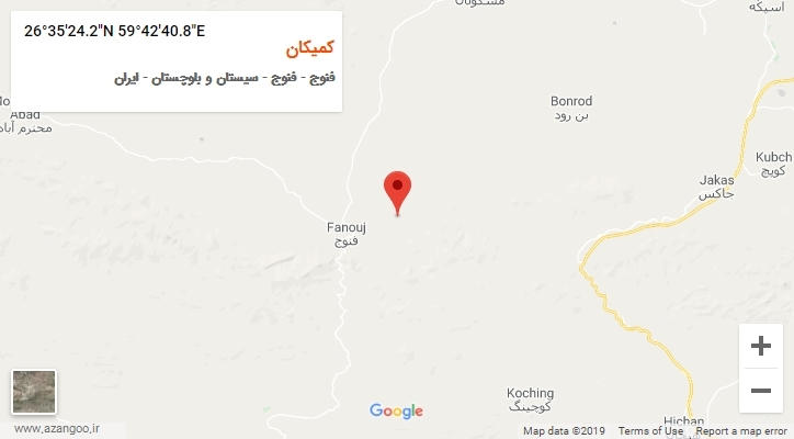 روستای کمیکان بر روی نقشه