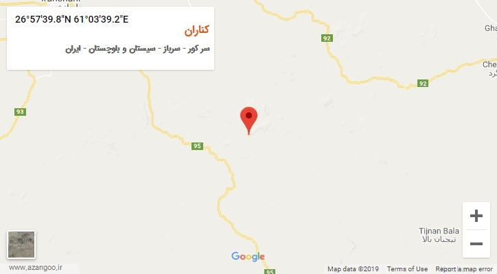روستای کناران بر روی نقشه