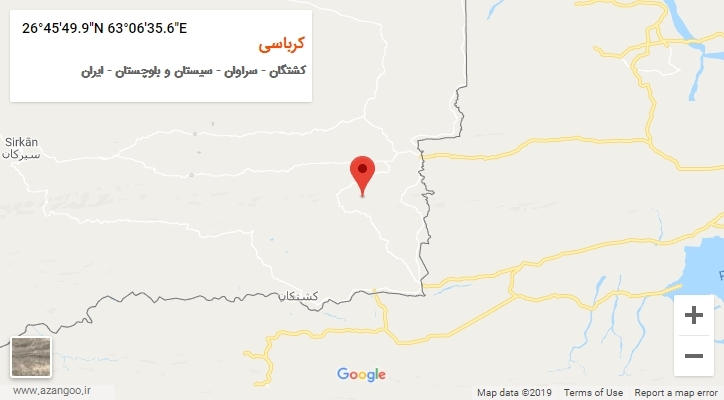 روستای کرباسی بر روی نقشه